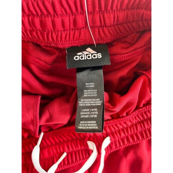 NWT Adidas Boys Indiana University‎ Basketball Shorts Red White SZ Large (14/16) - Picture 9 of 11
